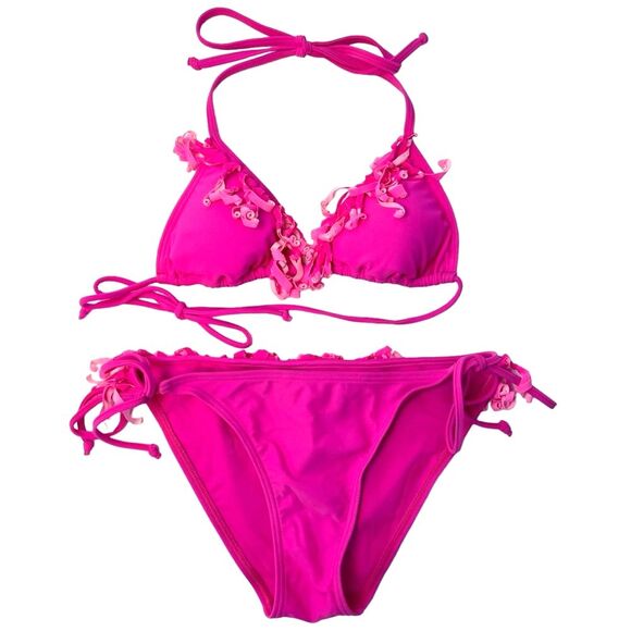 Rip Curl Fringe Bikini Hot Pink Size S - Picture 1 of 5